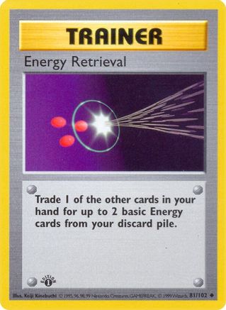 Energy Retrieval 081  - 1st Edition Base Set Shadowless - Uncommon