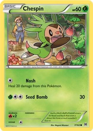 Chespin (7) (7) 007  - Reverse Holofoil XY  BREAKthrough - Common
