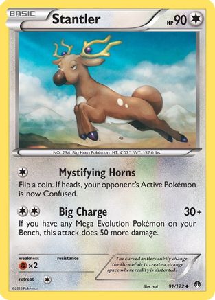 Stantler 091  - Reverse Holofoil XY  BREAKpoint - Uncommon