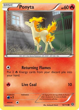Ponyta 016  XY  Steam Siege - Common