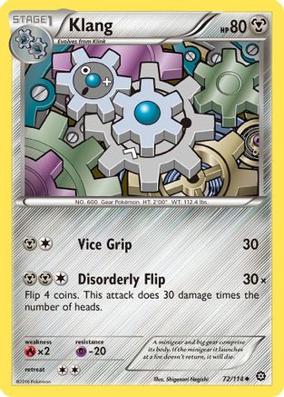 Klang 072  - Reverse Holofoil XY  Steam Siege - Uncommon