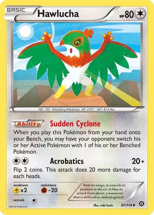 Hawlucha 097  - Reverse Holofoil XY  Steam Siege - Uncommon