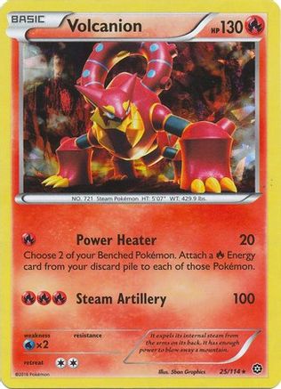 Volcanion - 25/114 (Cracked Ice Holo)/114  - Holofoil Deck Exclusives - Holo Rare