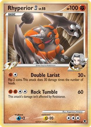 Rhyperior E4 - 32/111 (DPPt Rising Rivals)/111  - Holofoil Deck Exclusives - Holo Rare