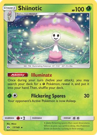 Shiinotic 017  - Holofoil SM Base Set - Holo Rare