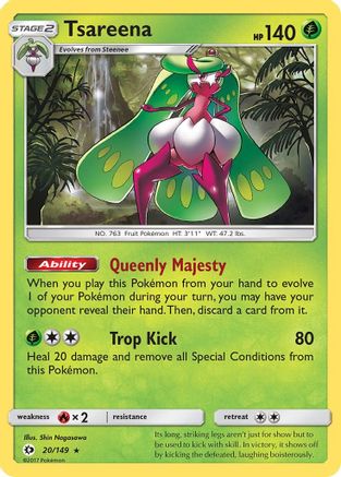 Tsareena 020  - Reverse Holofoil SM Base Set - Holo Rare