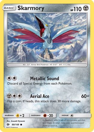 Skarmory 088  - Reverse Holofoil SM Base Set - Common