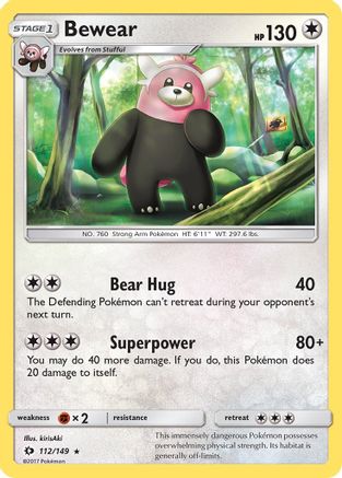 Bewear 112  SM Base Set - Rare
