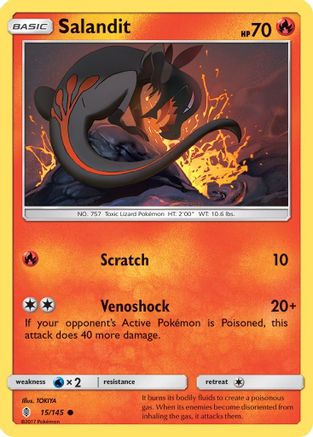 Salandit  - Reverse Holofoil SM  Guardians Rising - Common