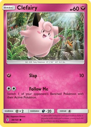 Clefairy 088  - Reverse Holofoil SM  Guardians Rising - Common