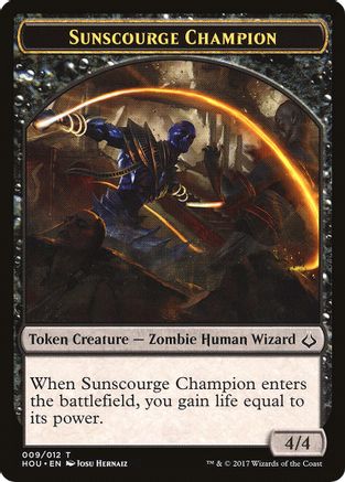 Sunscourge Champion // Zombie Double-Sided Token (HOU-9 // 20) [Hour of Devastation]