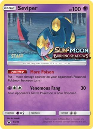 Seviper - SM46 (Prerelease) [Staff]  - Holofoil SM Promos - Uncommon
