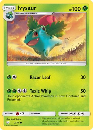 Ivysaur 002  - Reverse Holofoil Shining Legends - Common