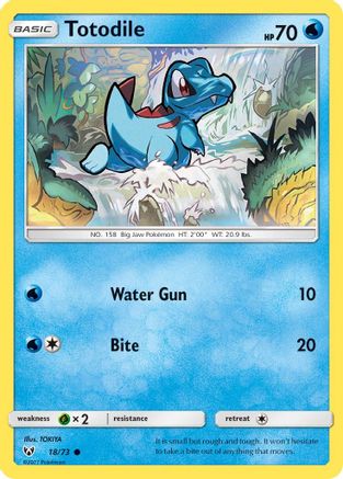 Totodile 018  - Reverse Holofoil Shining Legends - Common
