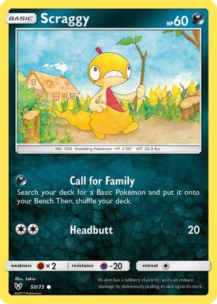 Scraggy 050  - Reverse Holofoil Shining Legends - Common