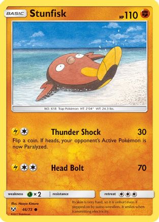 Stunfisk 046  - Reverse Holofoil Shining Legends - Common