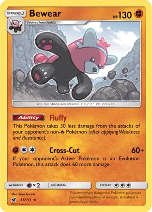 Bewear 056  - Reverse Holofoil SM  Crimson Invasion - Holo Rare