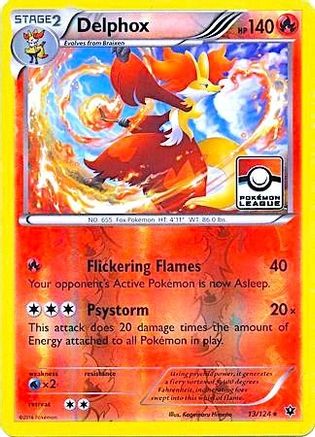 Delphox - 13/124 (Pokemon League)/124  - Reverse Holofoil League & Championship Cards - Promo