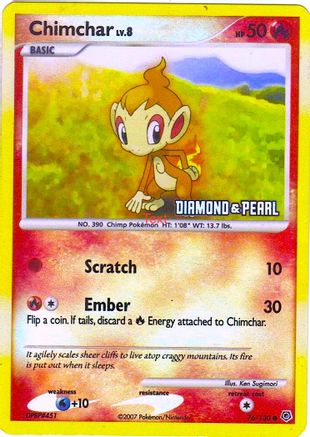 Chimchar - 76/130 [Diamond & Pearl]/130  - Reverse Holofoil Burger King Promos - Promo