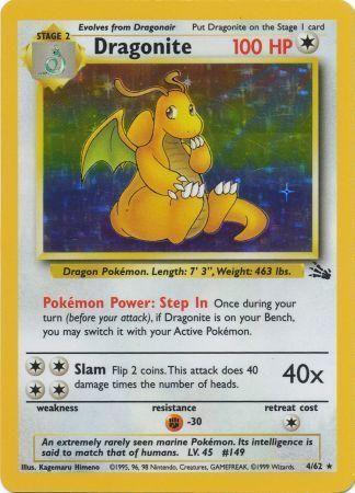 Dragonite (4) (4) 004  - Unlimited Holofoil Fossil - Holo Rare