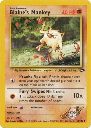 Blaine's Mankey 063  - Unlimited Gym Challenge - Common