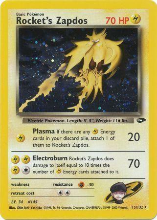 Rocket's Zapdos  - Unlimited Holofoil Gym Challenge - Holo Rare