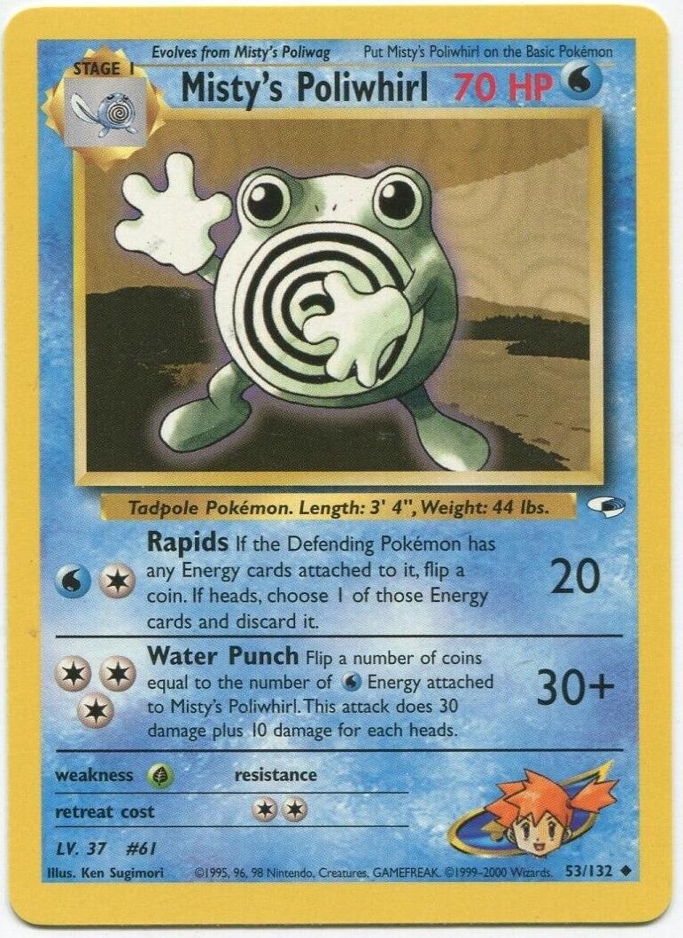Misty's Poliwhirl 053  - Unlimited Gym Heroes - Uncommon