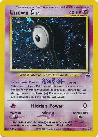 Unown [A] (14) (14) 014  - Unlimited Holofoil Neo Discovery - Holo Rare