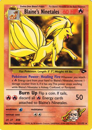 Blaine's Ninetales 021  - Unlimited Gym Challenge - Rare