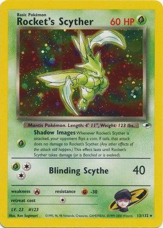 Rocket's Scyther 013  - Unlimited Holofoil Gym Heroes - Holo Rare