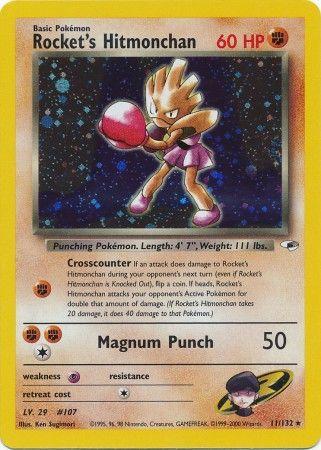 Rocket's Hitmonchan 011  - Unlimited Holofoil Gym Heroes - Holo Rare