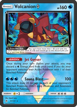 Volcanion Prism Star 031  - Holofoil SM  Forbidden Light - Prism Rare