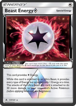 Beast Energy Prism Star 117  - Holofoil SM  Forbidden Light - Prism Rare