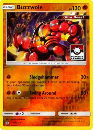 Buzzwole (Pokemon League) 077/131  - Reverse Holofoil League & Championship Cards - Promo