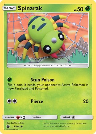 Spinarak 005  - Reverse Holofoil SM  Celestial Storm - Common