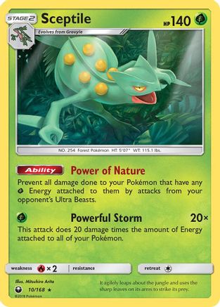Sceptile 010  - Reverse Holofoil SM  Celestial Storm - Rare
