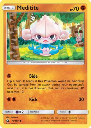 Meditite 076/168  - Reverse Holofoil SM  Celestial Storm - Common