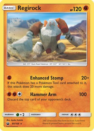 Regirock 080  SM  Celestial Storm - Rare