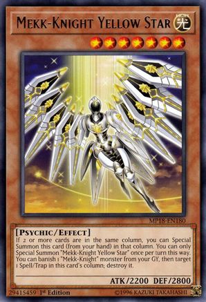 Mekk-Knight Yellow Star (MP18-EN180) - 2018 Mega-Tins Mega Pack 1st Edition