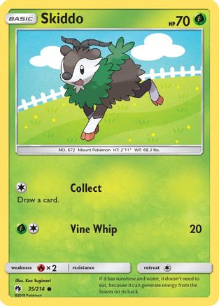 Skiddo 035  - Reverse Holofoil SM  Lost Thunder - Common