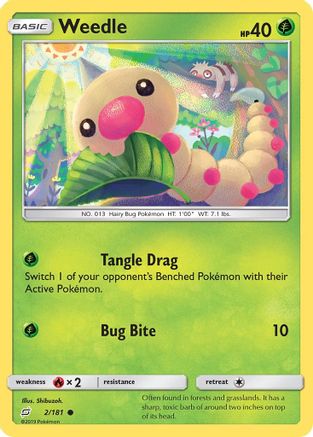 Weedle (2) (2) 002  - Reverse Holofoil SM  Team Up - Common