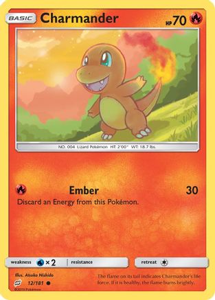 Charmander (12) (12) 012  - Reverse Holofoil SM  Team Up - Common