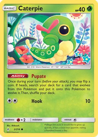 Caterpie 002  - Reverse Holofoil SM  Unbroken Bonds - Common
