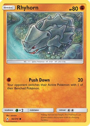 Rhyhorn (92) (92) 092  SM  Unbroken Bonds - Common