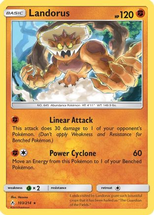 Landorus 103  - Holofoil SM  Unbroken Bonds - Holo Rare