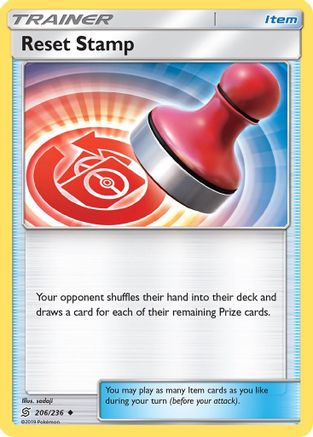 Reset Stamp 206  - Reverse Holofoil SM  Unified Minds - Uncommon