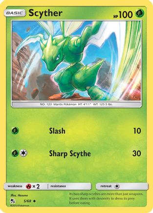 Scyther 005  - Reverse Holofoil Hidden Fates - Uncommon
