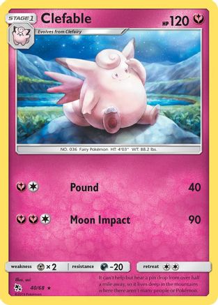 Clefable 040  Hidden Fates - Rare