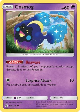 Cosmog 100/236  - Reverse Holofoil SM  Cosmic Eclipse - Common