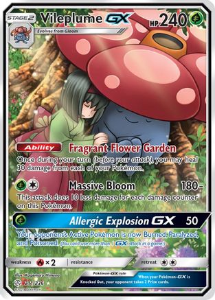 Vileplume GX (Full Art)  - Holofoil SM  Cosmic Eclipse - Ultra Rare